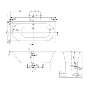 Baignoire droite Oberon quaryl 190 x 90 cm  + Pare bain droite AURYS Raywall Noir mat