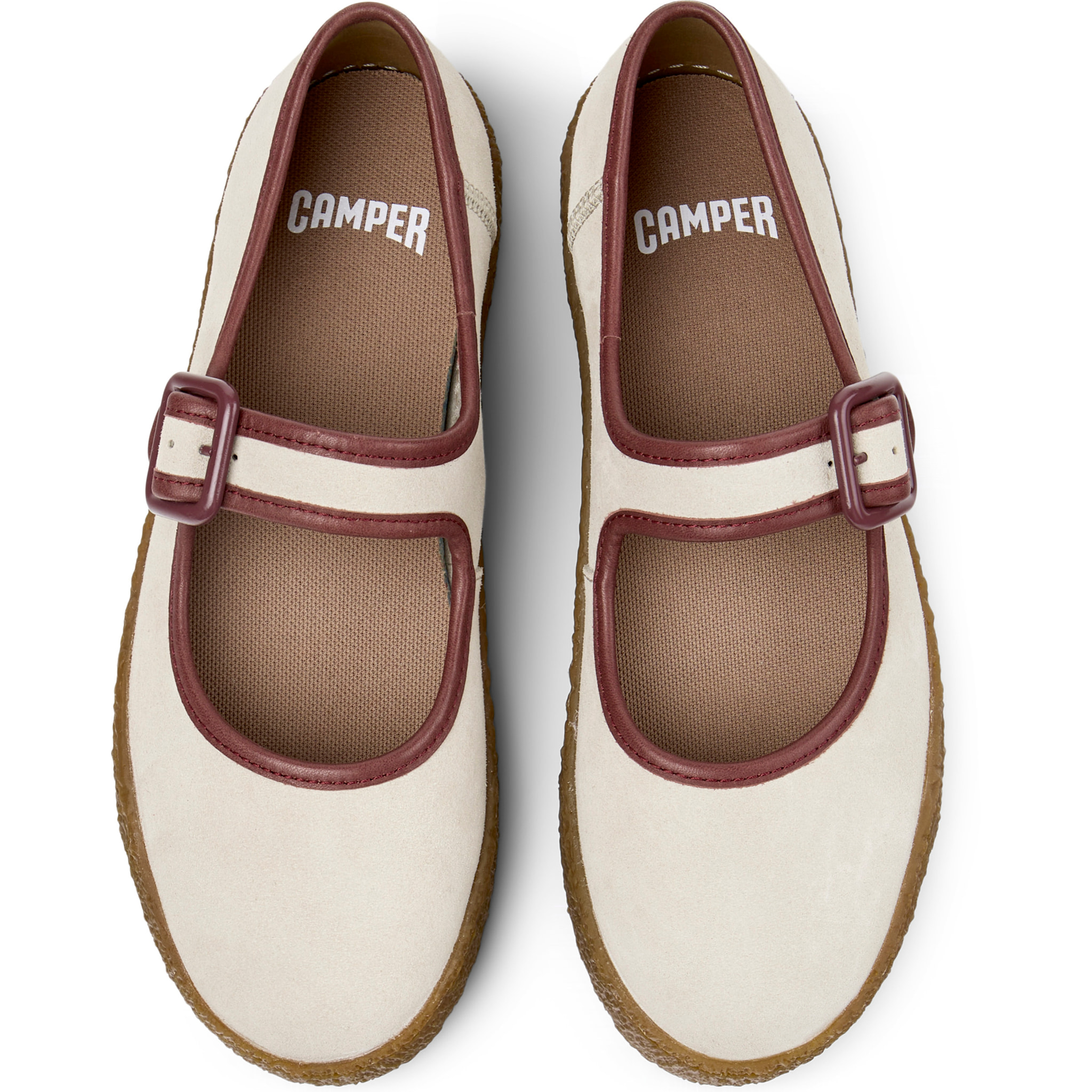 Bailarinas - CAMPER Peu Terreno - Beige - Cuero de gamuza