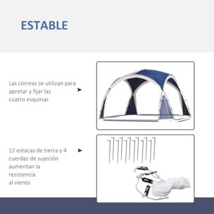 Toldo de Refugio 3,5x3,5 m Toldo Camping Plegable con Gancho Bolsa de Transporte Impermeable y Protección UV para Terraza Playa Picnics Azul