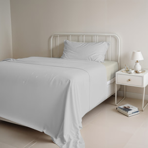 COMPLETO LETTO NATURAL COLOUR MADE IN ITALY COTONE-GRIGIO CHIARO/PANNA PIAZZA E MEZZA