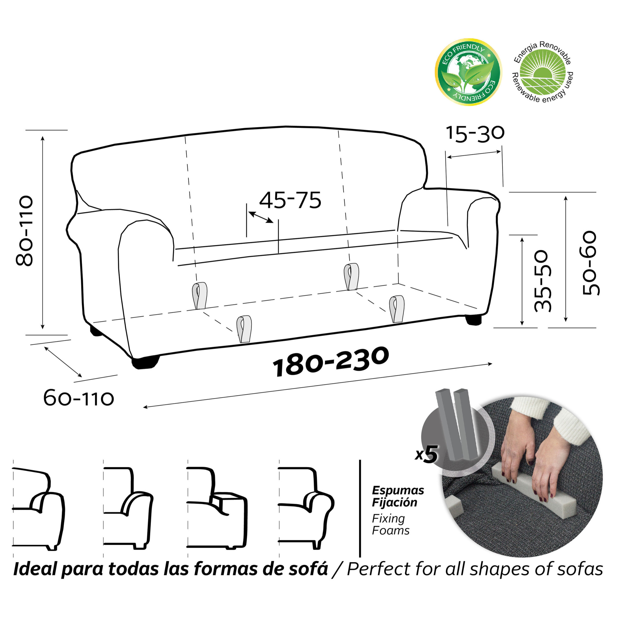 Funda Súper Elástica para SOFÁ modelo BUBBLE