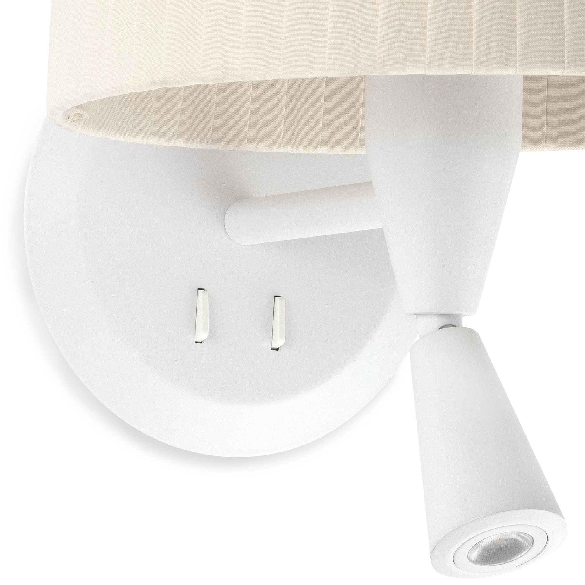 SAMBA Lampe applique avec lecteur blanc/enrubanné beige