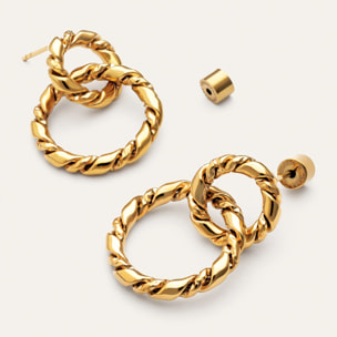 Pendientes Sister Twine Acero Baño Oro