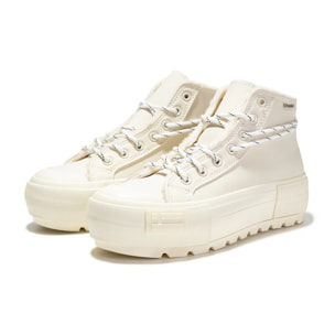 D.Franklin Zapatillas Altas de Mujer Casual One Way Fur Track Med en Beige