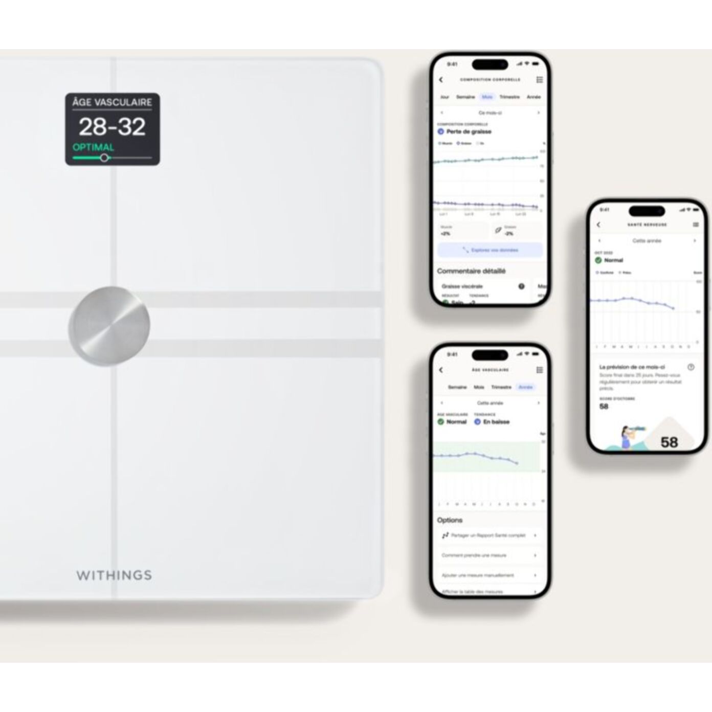 Pèse personne connecté WITHINGS Body Comp Blanc