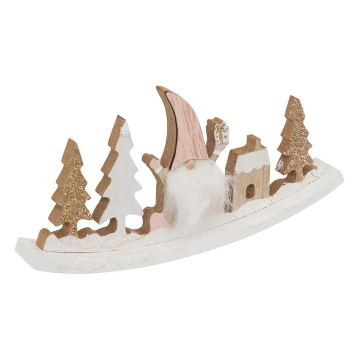 Bascule gnome en bois L20cm