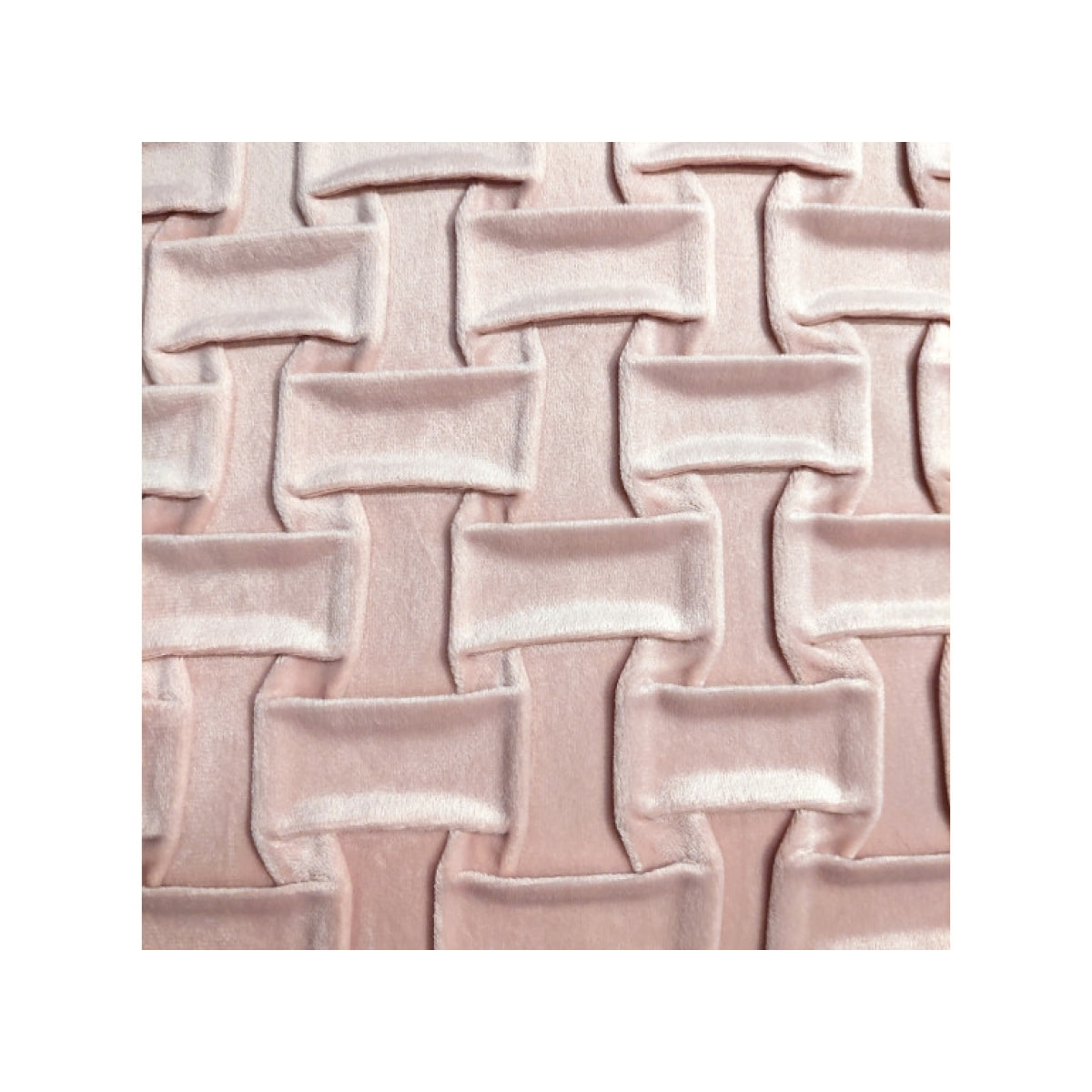 Coussin carré 45 x 45 cm velours rose motif géométrique déhoussable - ROS