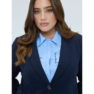 Fiorella Rubino - Blazer fitted in tessuto stretch - Blu