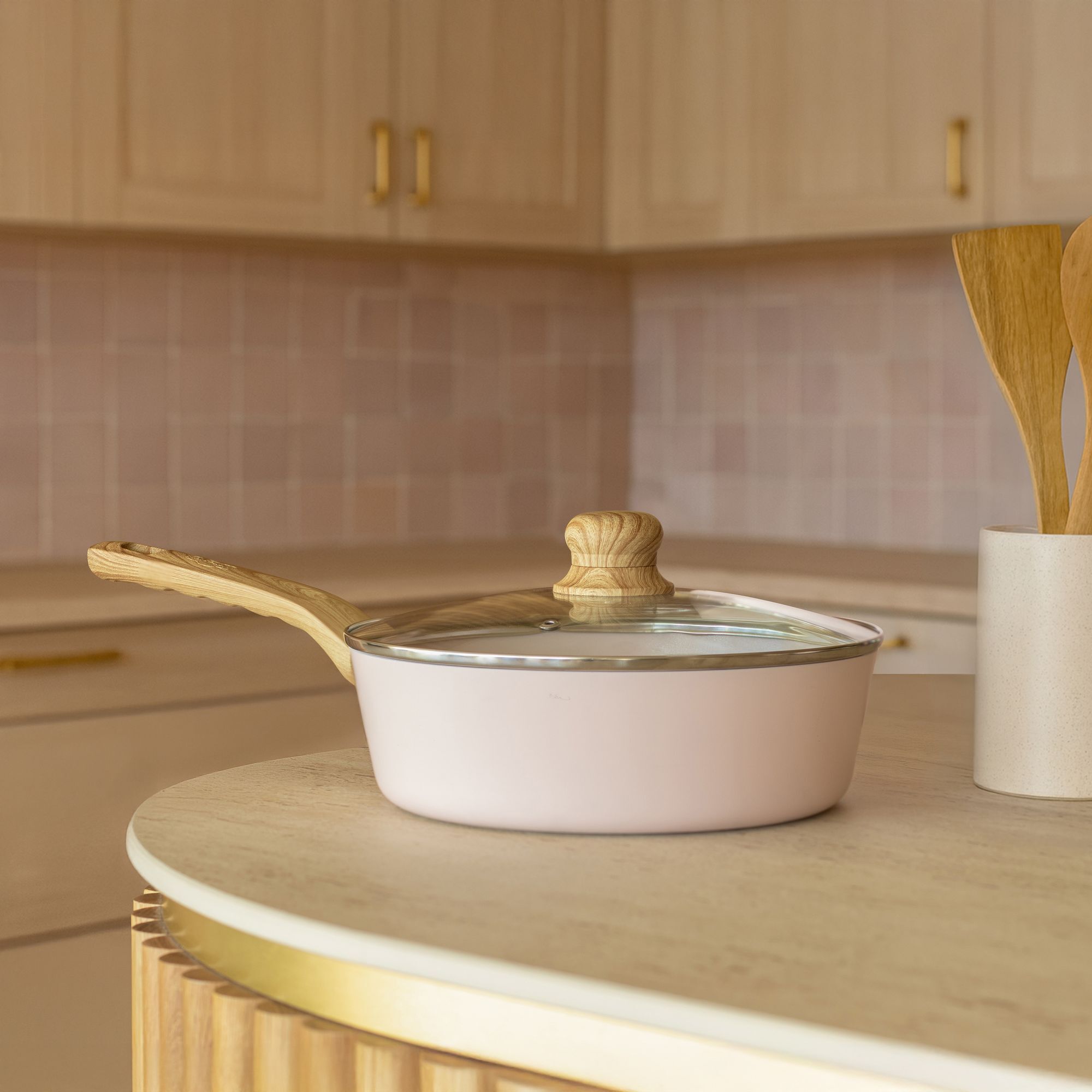 Sauteuse en revêtement céramique 24cm rose - tous feux COLORAMA