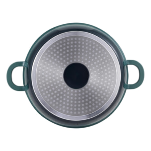 olla baja ø24x6,5cm 2,2l en aluminio fundido con tapa