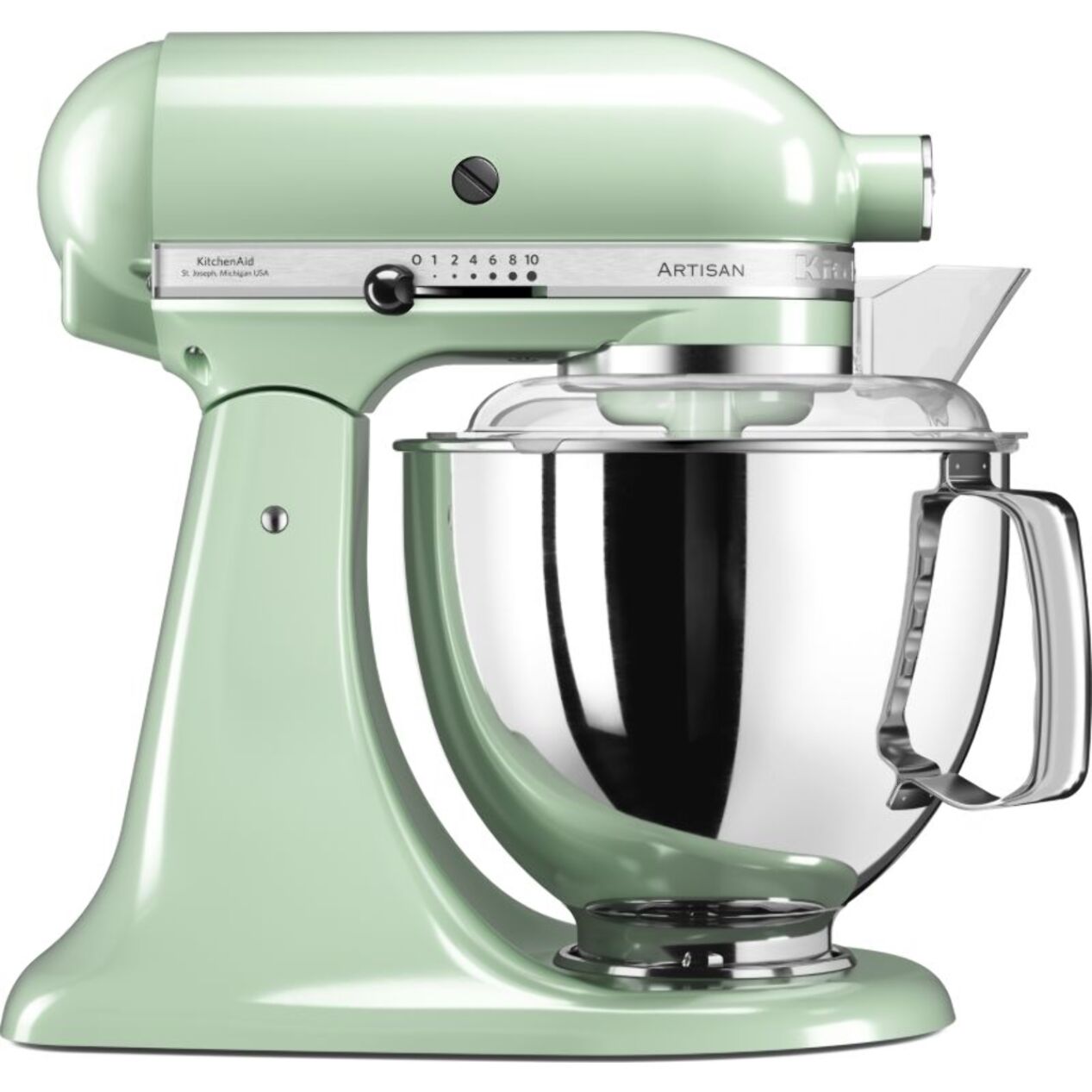 Robot pâtissier KITCHENAID 5KSM175PSEPT Macaron Pistache, 4,8 L, bol avec poignée + bol 3 L, batteur souple et couvercle