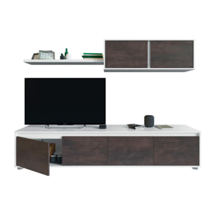 Mueble Salón Con Estante 200x43x41cm Blanco Artik/oxido