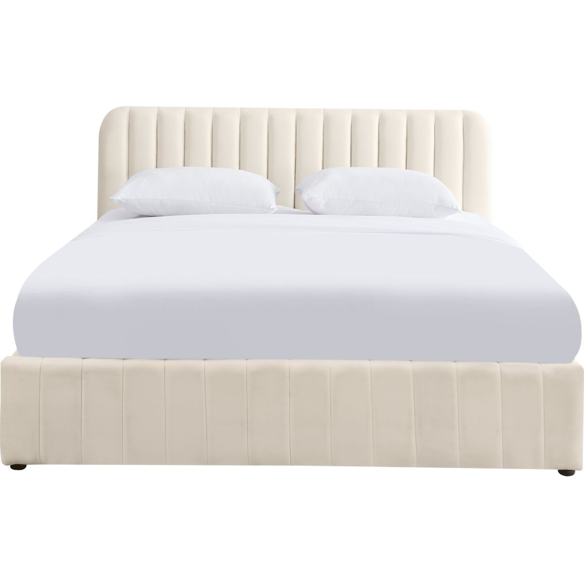 Lit coffre avec tête de lit en velours - AVA