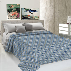 Copriletto di cotone scotty azzurro