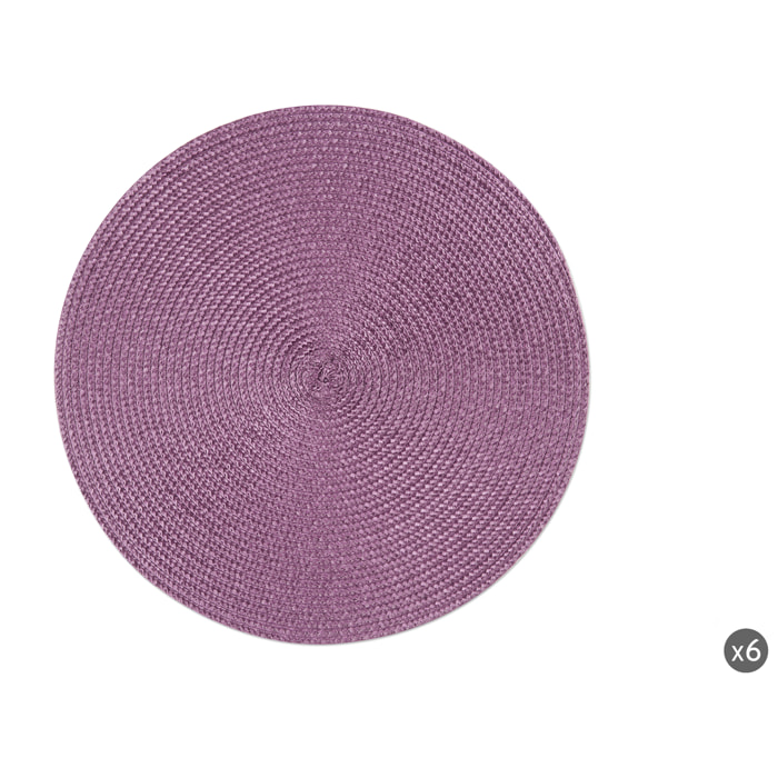 Set de 6 sets de table ronds Excelsa – Round, Polypropylène Violet