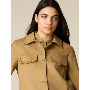Oltre - Chaqueta con detalle de costuras - Beige