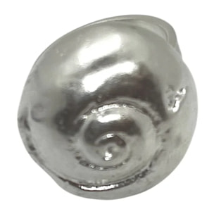 Anillo 3D caracola artesanal en plata 10µ