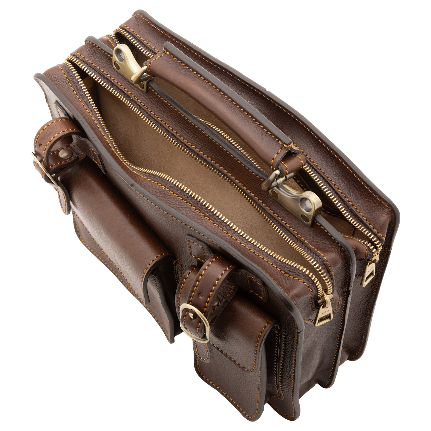 Borsa a mano  unisex In Vera pelle Made in Italy 32x23x10 cm