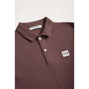 Polo orgánico de manga corta malva Neutrals con logo