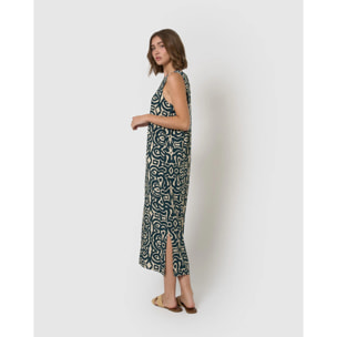 Vestido largo viscosa taissa azul