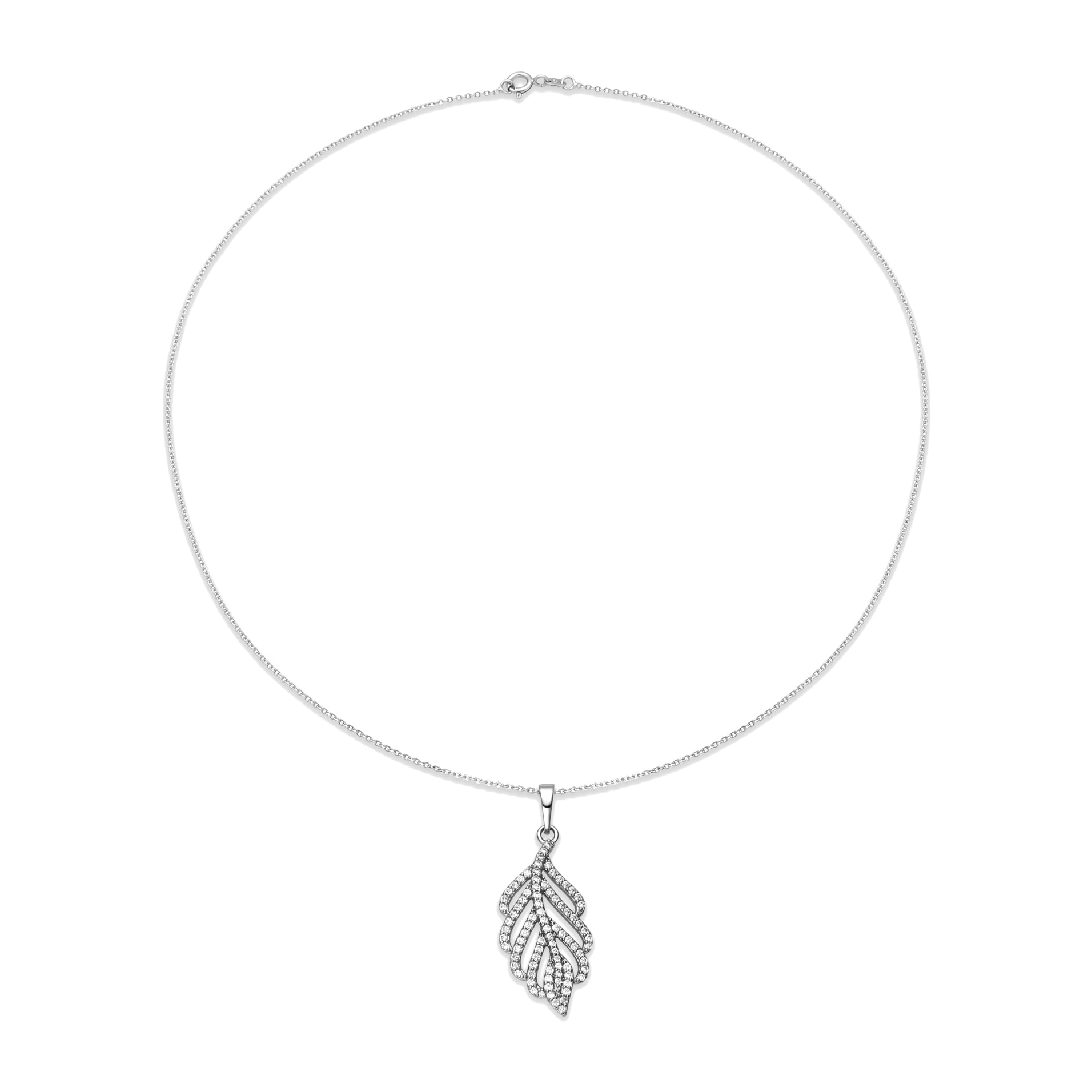 Collar con Circonita Brillante acabado plata