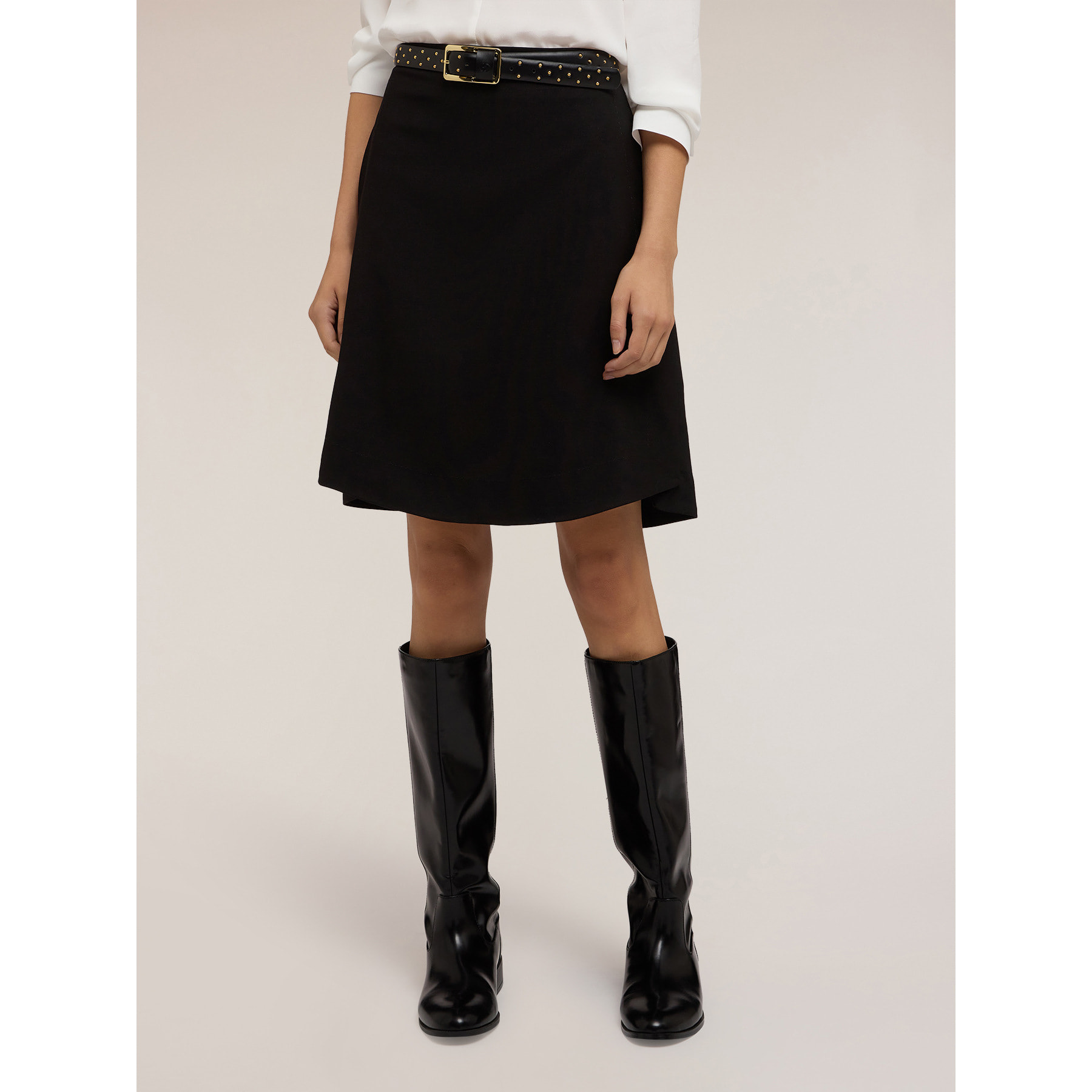 Motivi - Gonna linea ad A con orlo asimmetrico - Nero