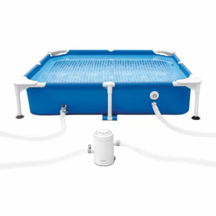 Intex 48402NP - Piscina Fuori Terra Quadrata per Cani, con Pompa Filtro 1136 L/h, 152x152x30 cm