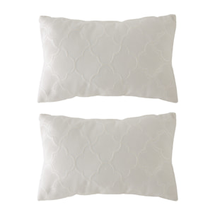 Lote de 2 fundas de cojín jacquard DORYA-B 30x50 cm Crudo