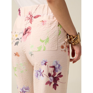 Oltre - Pantaloni palazzo fantasia - Rosa