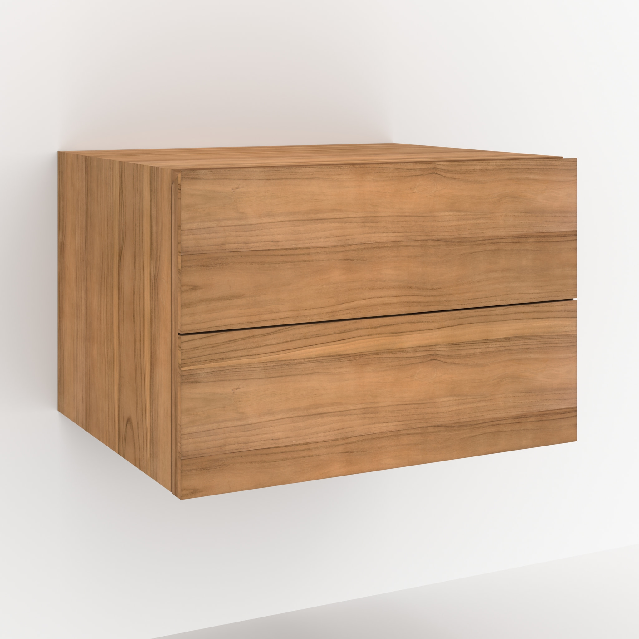 Meuble de salle de bain suspendu en bois de teck 60 cm - Hera