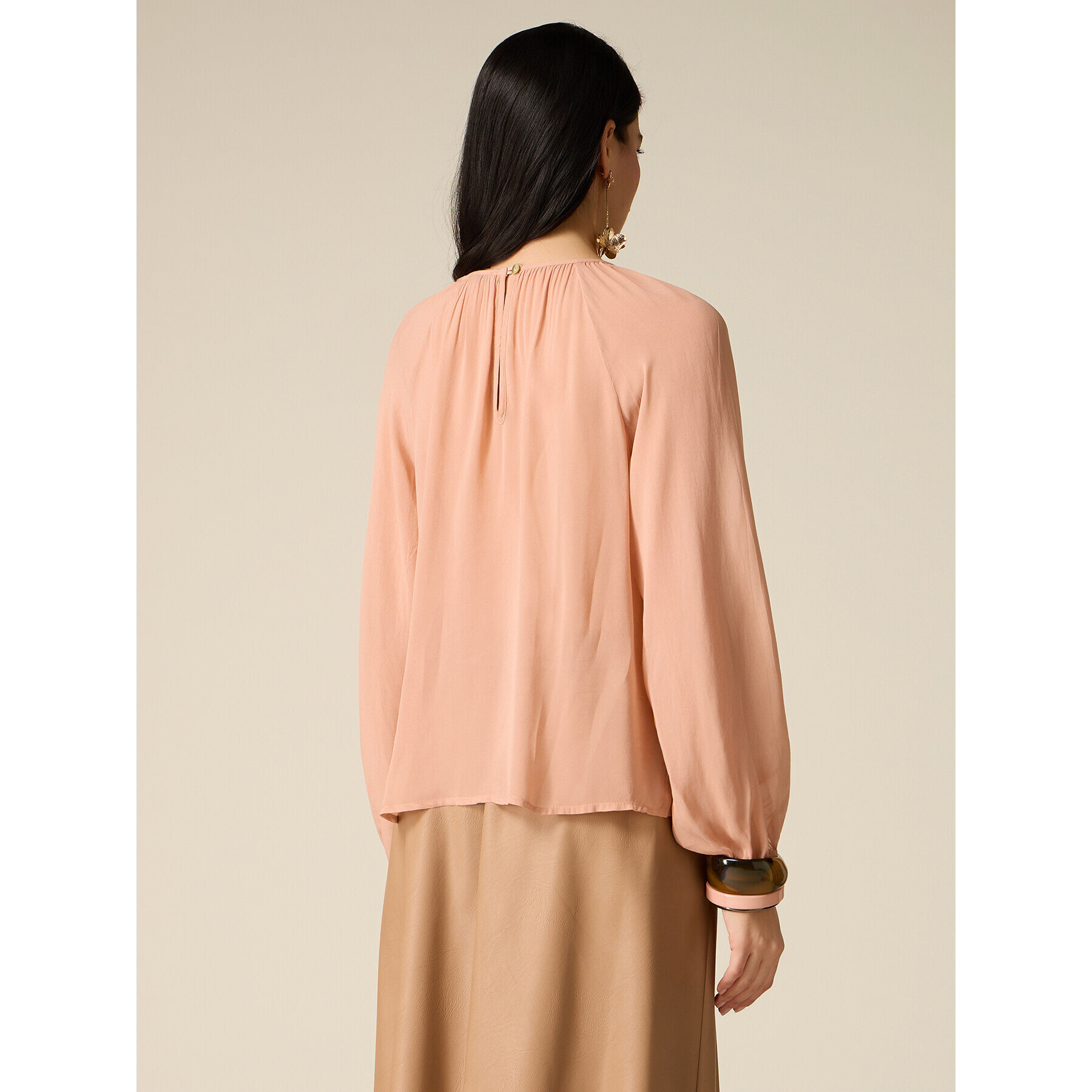 Oltre - Blusa de viscosa crepé - Rosa
