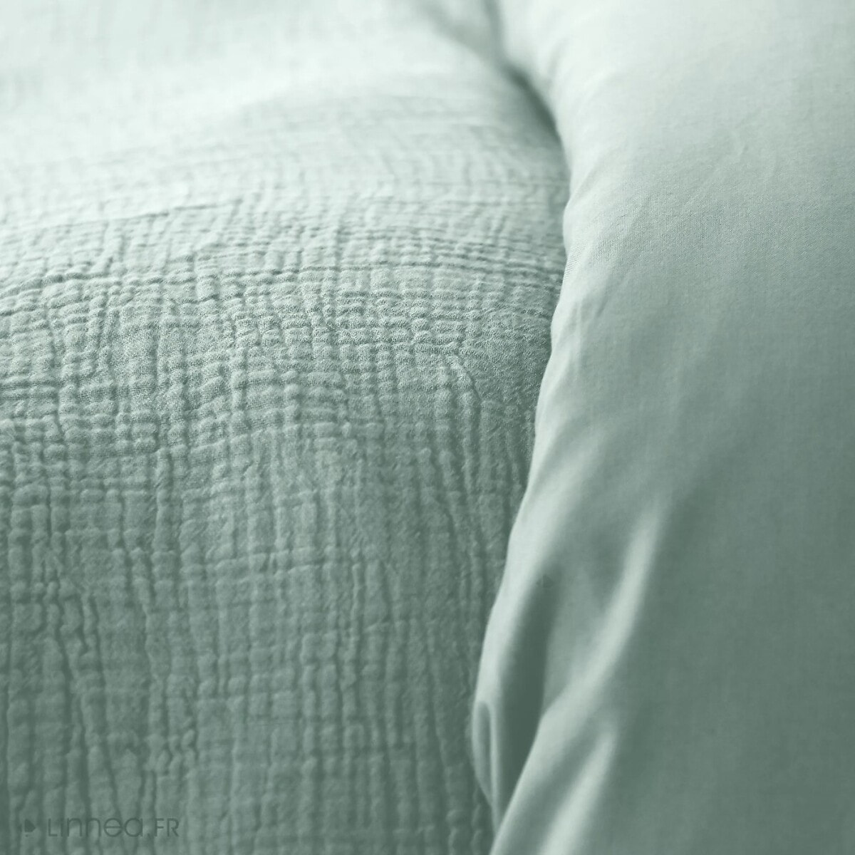 Parure Housse De Couette 100% gaze De Coton Amande