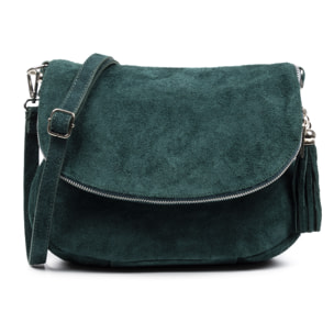 Amanda bolso bandolera mujer. Piel auténtica acabado Gamuza.