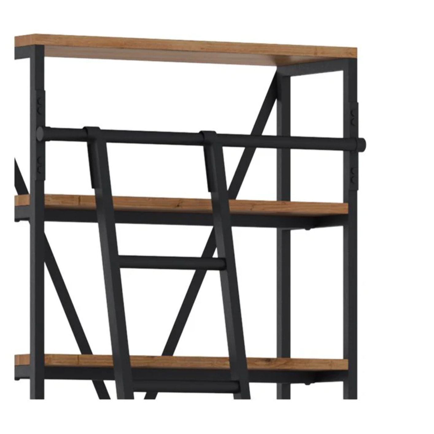 Petite bibliothèque 86 cm en bois et métal - Kasi