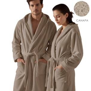 Accappatoio unisex con cappuccio e tasche