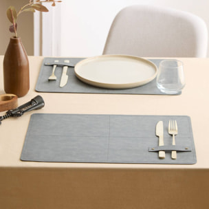 Set de table rectangulaire Glenn 30x45cm gris