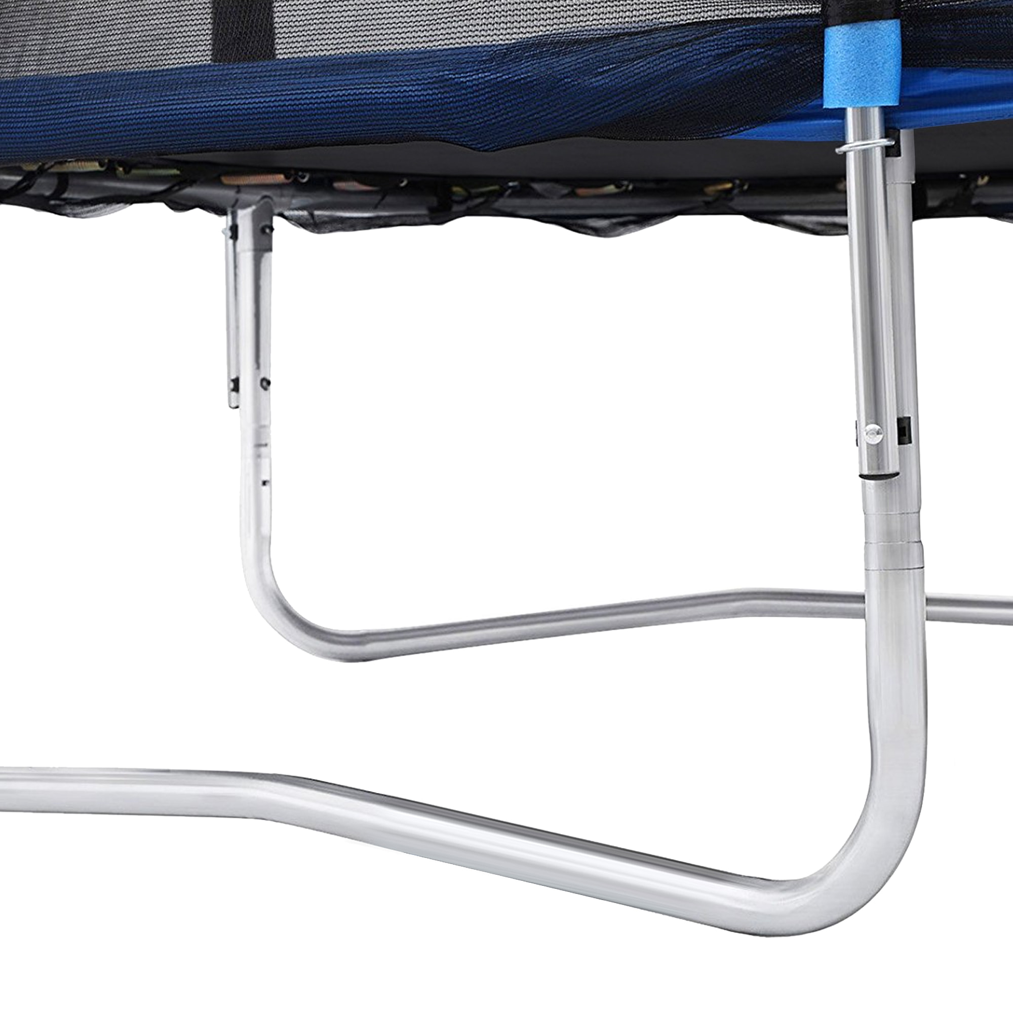 Trampolino Diametro 245 cm Tappeto Jumper Elastico con Rete di Sicurezza, 6 Pali Imbottiti, Scaletta e Rivestimento sui Bordi, Ideale per Giardino