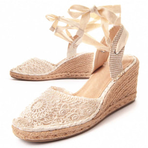 Alpargatas de Cuña - Beige - Altura: 7 cm