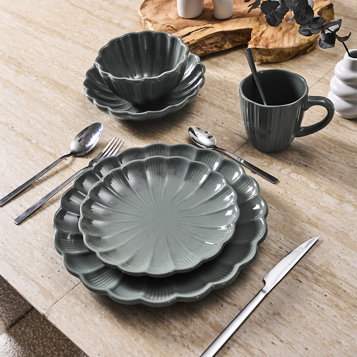 Assiette Creuse Calista Gris D20cm