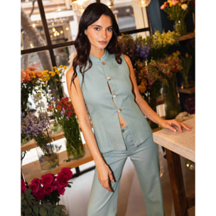 Chaleco de mujer con botones delanteros