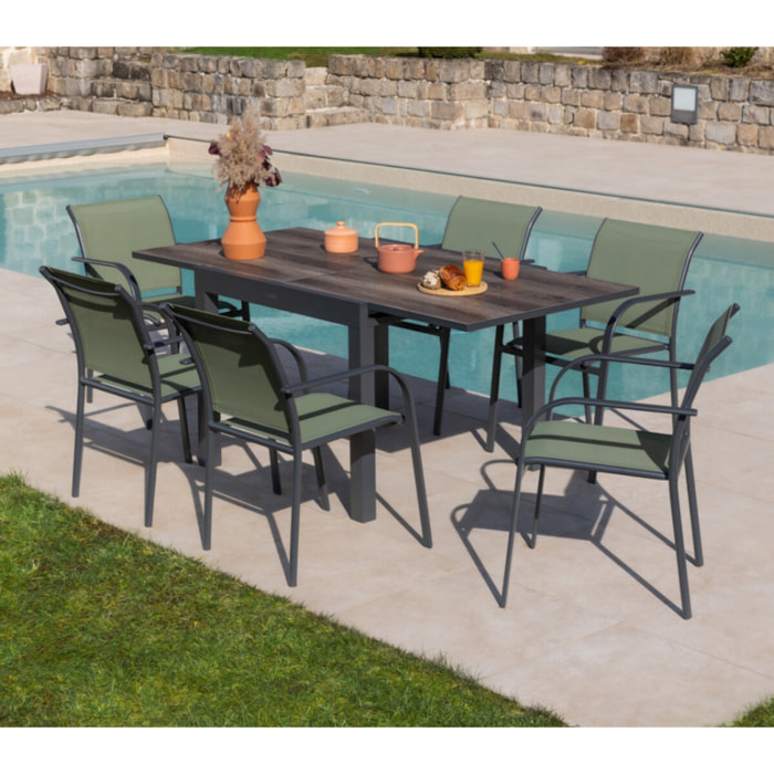 Ensemble table et chaises de jardin  - Vert - HONFLEUR BEZIERS CHENE