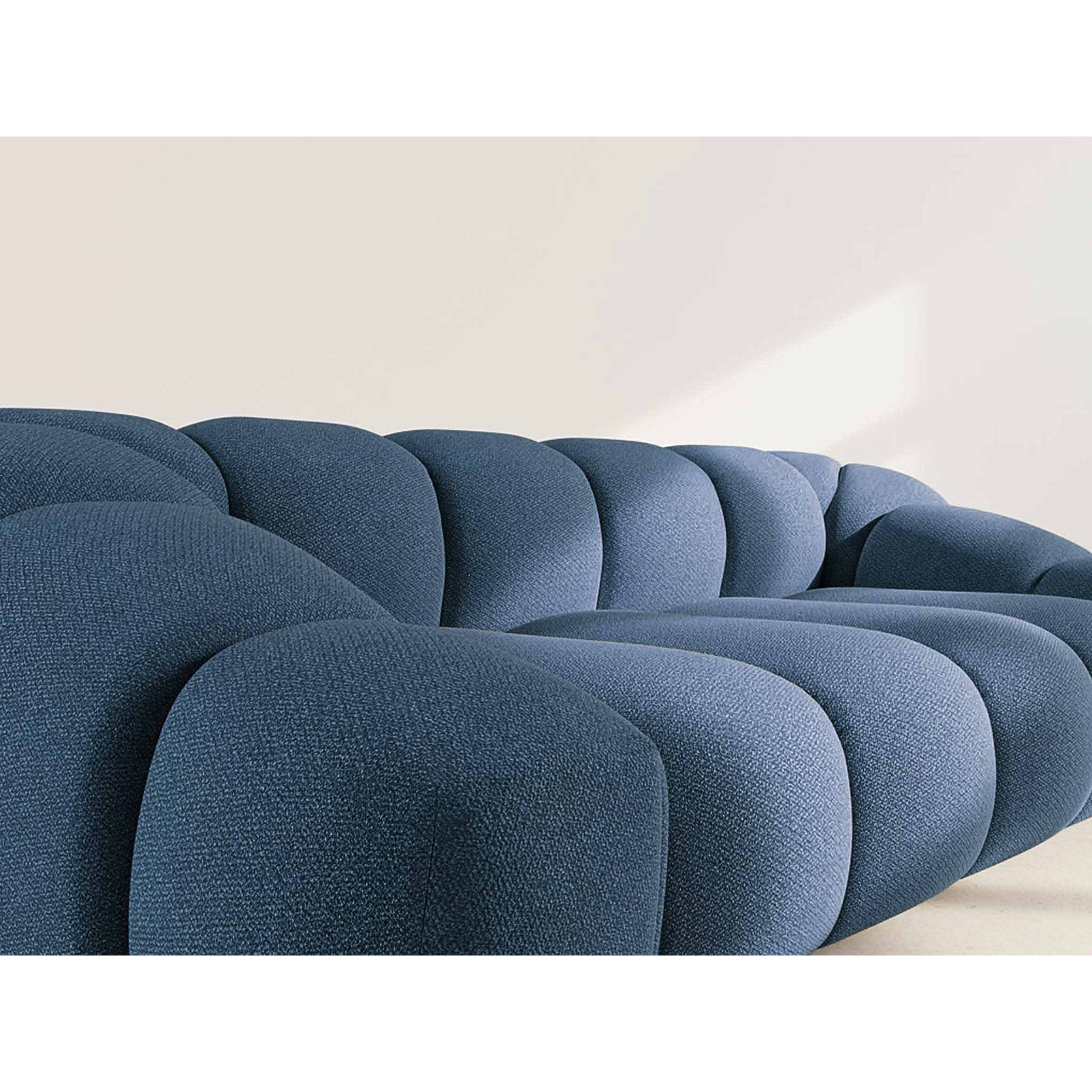 Ava - canapé 3 places en velours texturé - Bleu marine
