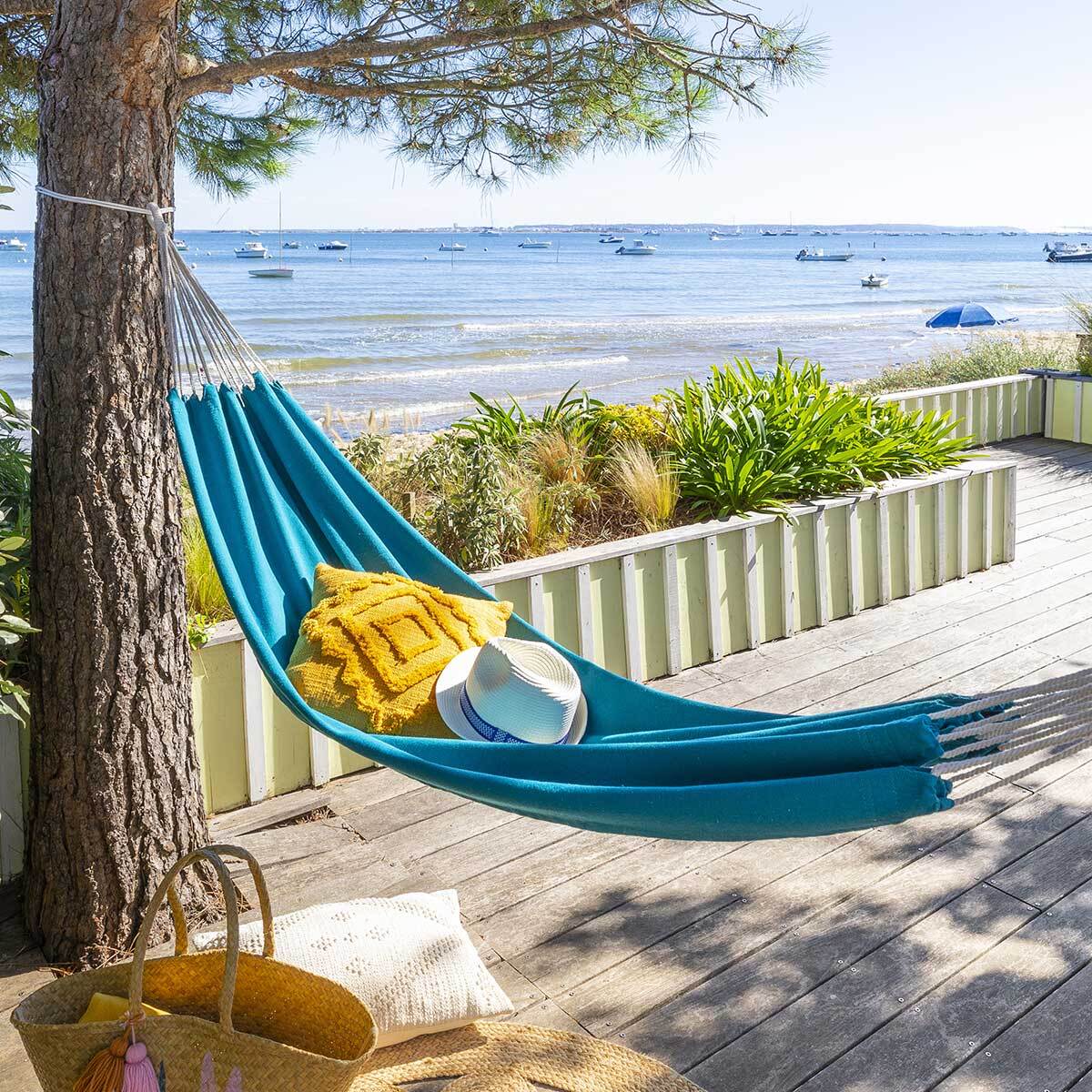 Toile de hamac "Yaqui" bleu canard 307x80cm en coton