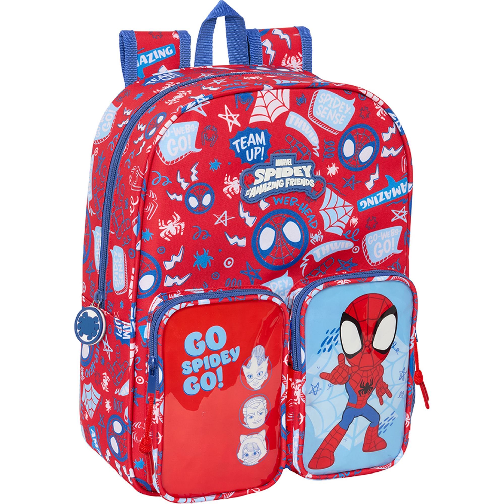 Mochila infantil bolsillos adapt.carro spidey "rescue"
