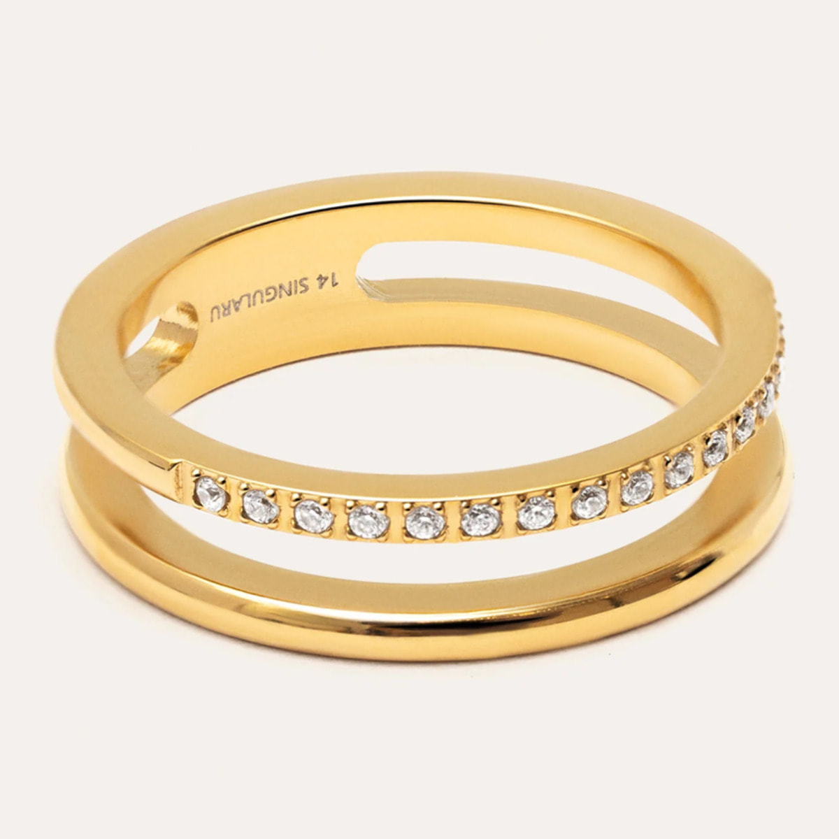 Anillo Bibiana Acero Baño Oro