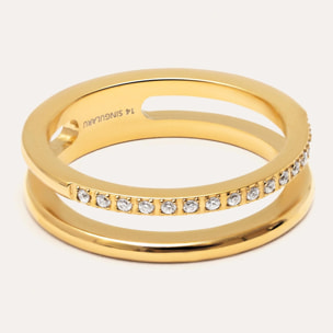 Anillo Bibiana Acero Baño Oro