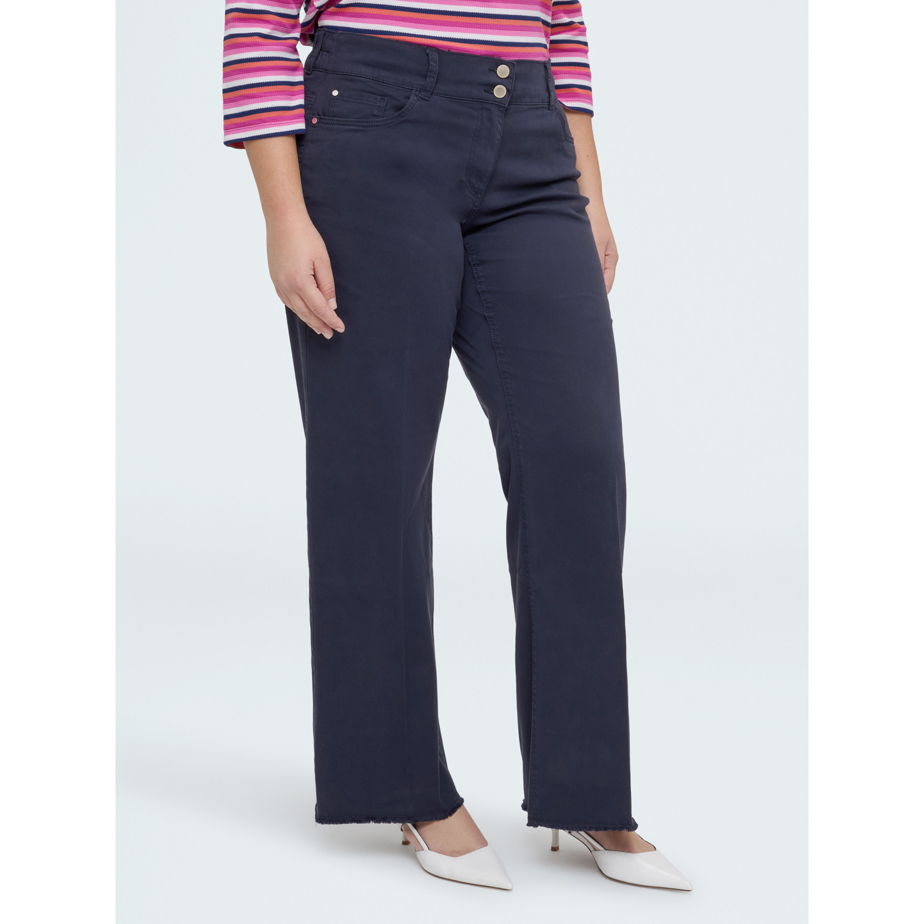 Fiorella Rubino - Pantalones Straight Fit de algodón - Azul