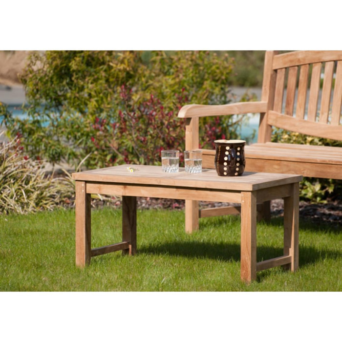 HARRIS - Table basse de jardin rectangulaire 90x45cm en bois Teck