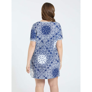 Fiorella Rubino - Vestido de punto con estampado bandana - Azul