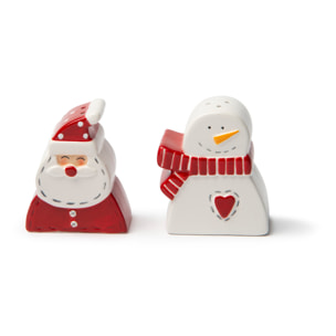 Set saliera e pepiera Excelsa – Snowman, Ceramica Multicolore
